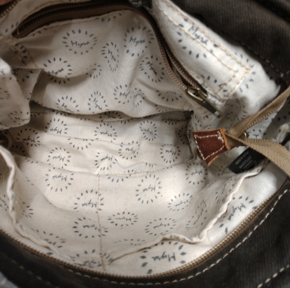 Myra Bag Leather & Wool Tote Backpack With Tassel Accent - Picture 10 of 14